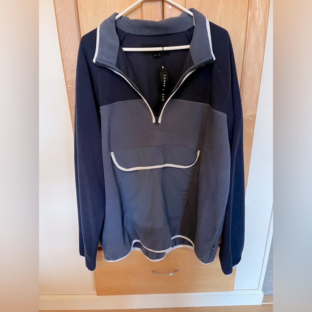 EDGAR + ASH Collar Zippered Pullover-New with Tag-Size XL